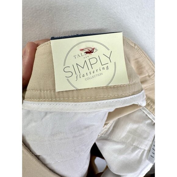 NWT Talbots Simply Flattering Bermuda Shorts Womens 16P Khaki Tan 9.5” High Rise - Picture 6 of 12